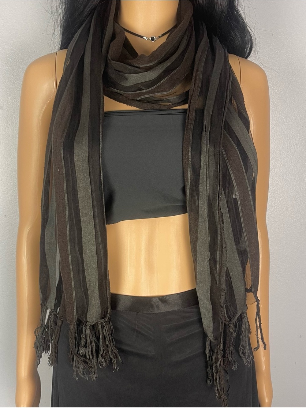 Sepia Toned Striped Scarf
